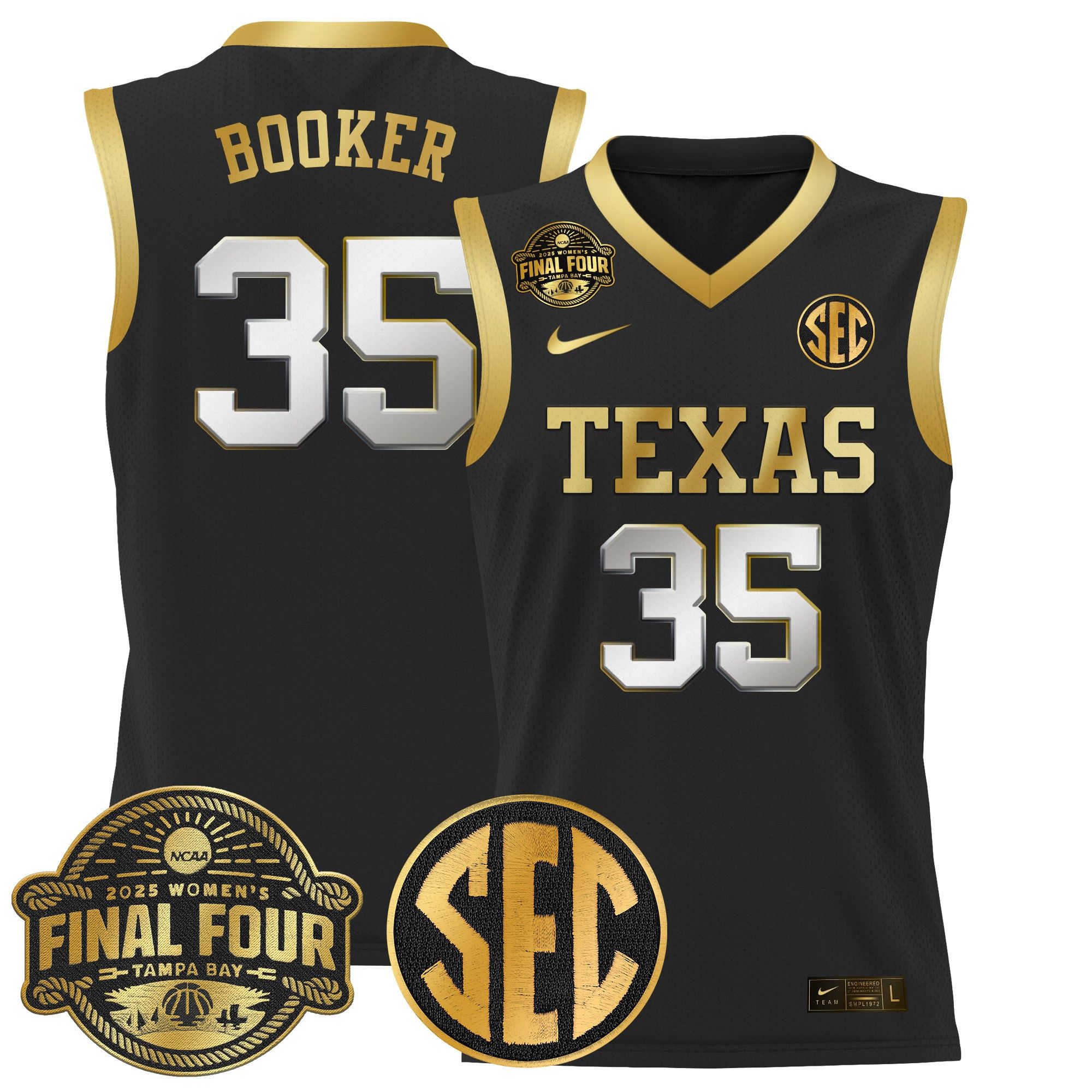 Men Texas Longhorns #35 Booker Black Nike 2025 Final Four Patch Lightweight Basketball NCAA Jerseys->ncaa teams->NCAA Jersey